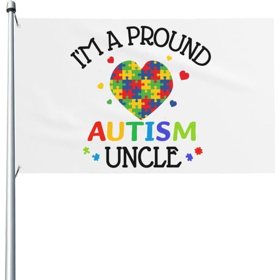 I'M A Pround Autism Uncle 3x5 Ft Flags Outdoor Indoor Decoration Procession Banner With 2 Grommets