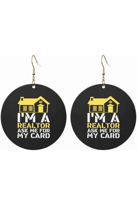 I'M A Realto Refined Round Acrylic Earrings Lightweight Changeable For All Occasions[u966]
