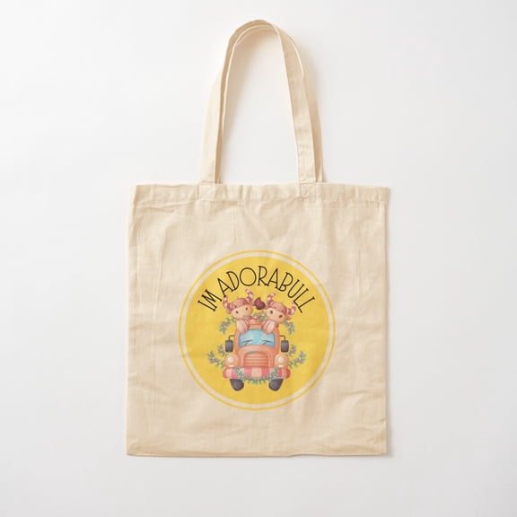 I'M Adorabull Canvas Tote Bags, Reusable Shopping Bag