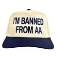 thumbnail image 1 of I’M BANNED FROM AA Hat, Funny Trucker Cap with Bold Embroidered Statement, Adjustable Snapback Baseball Hat for Parties, Humor, and Casual Wear, 1 of 5