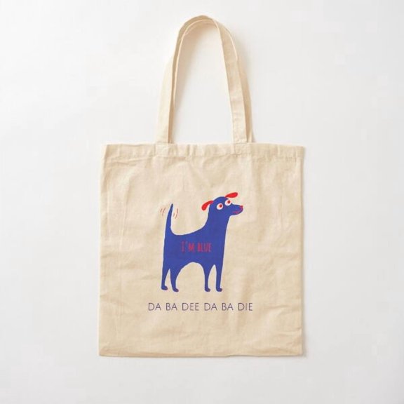 I'M Blue, Da Ba Dee Da Ba Dee Dog Canvas Tote Bags, Reusable Shopping Bag