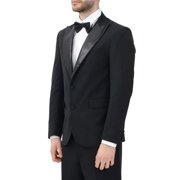 I M Brian Black Polyester Wool Elastane Sequins Jacket (Men's)