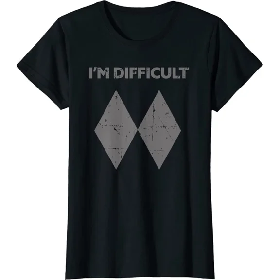 I'M Difficult Double Black Diamonds Ski Snowboard T-Shirt
