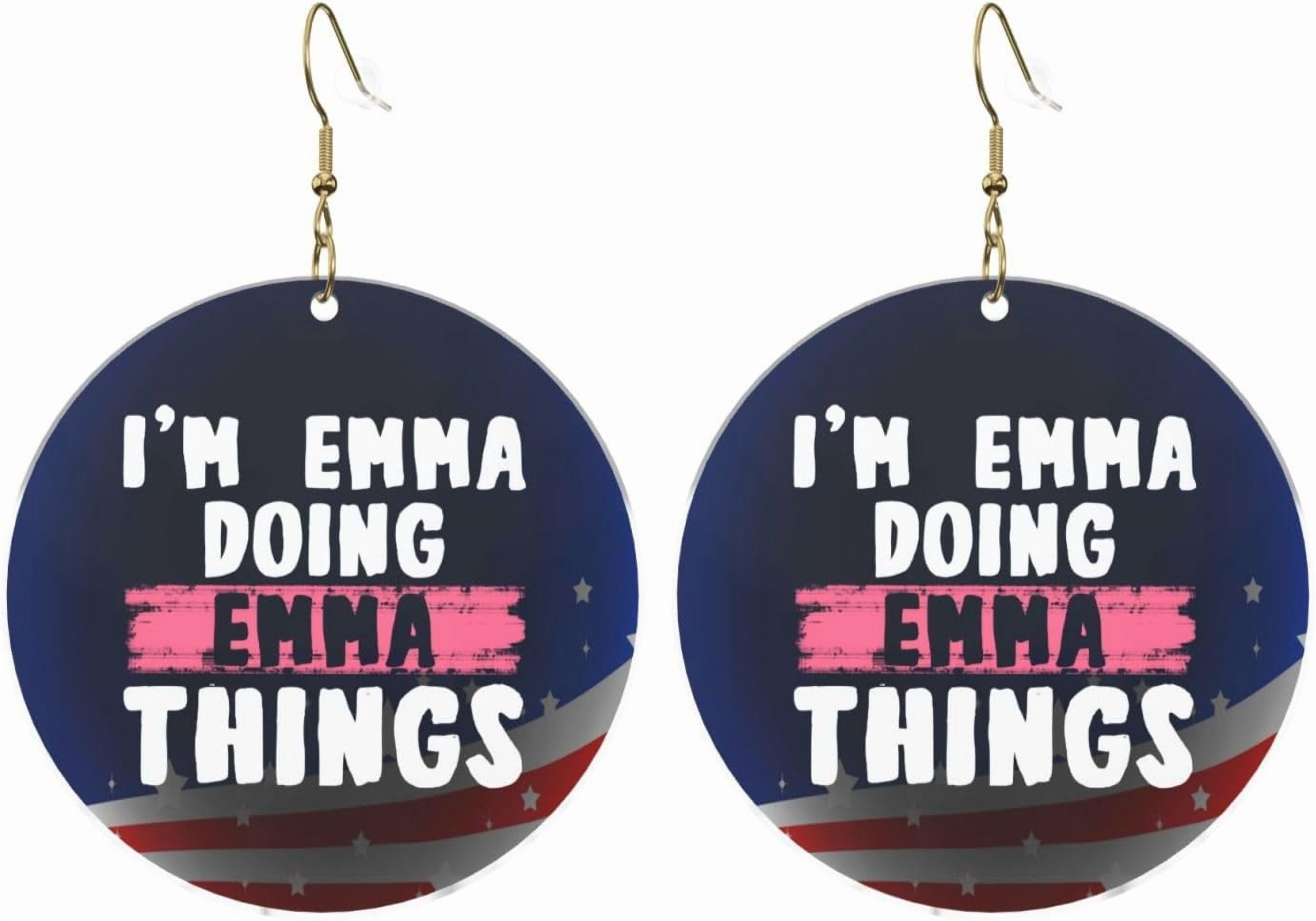 I'M Elegant Emma Doing Emma Things Fashionable Round Acrylic Earrings Lightweight Versatile For All Occasions[n131]