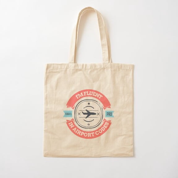 I'M Fluent In Airport Codes Travel Canvas Tote Bags, Reusable Shopping Bag