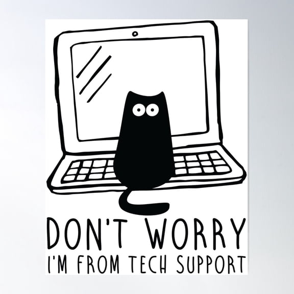 I'M From Tech Support Poster Wall Art, Modern Wall Decor For Living Room Bedroom, 16x24 UNFRAMED