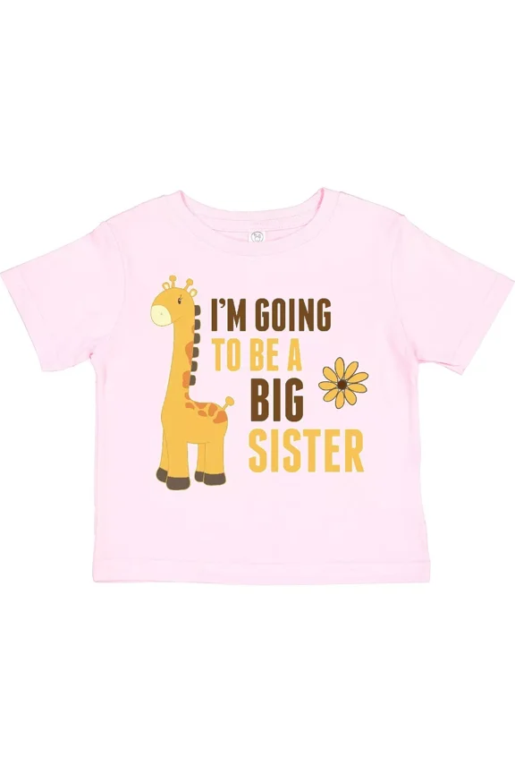 I'M Going To Be A Big Sister Giraffe Toddler T-Shirt Children Sis Girl Baby Clothing, Cute Baby Shirt, TODDLER SHORT SLEEVE TEE BELLA CANVAS 3001T