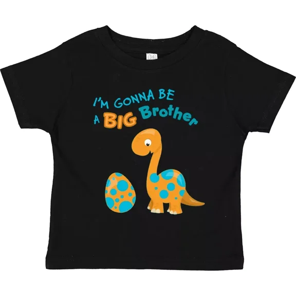 I'M Gonna Be A Big Brother Dino Toddler T-Shirt Siblings Apatosaurus Baby Clothing, Cute Baby Shirt, TODDLER SHORT SLEEVE TEE BELLA CANVAS 3001T