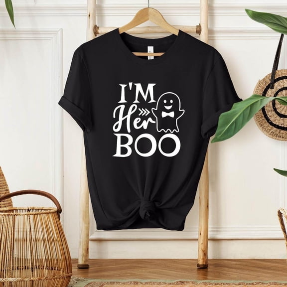 I'M Her Boo Couples Matching T-Shirt, Scary Fancy Dress Costume, Husband T-Shirt, Boo Men T-Shirt