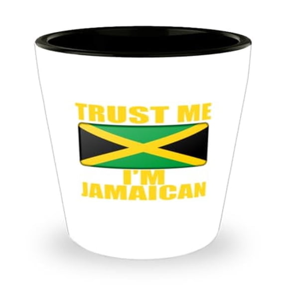 I'M Jamaican Caribbean Shot Glass, 1.5oz Mini Glassware, Unique Heritage Gift for Friends and Family, Perfect Celebrations Home Bar Collection