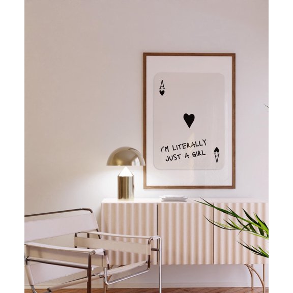 I'M Literally Just A Girl Black And White Wall Art Preppy Dorm Wall Art Room Decor Preppy Dorm Poster Girly Room Decor Black White UNFRAMED