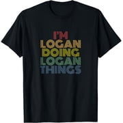 I'M Logan Doing Logan Things Name Retro Rainbow Quote T-Shirt