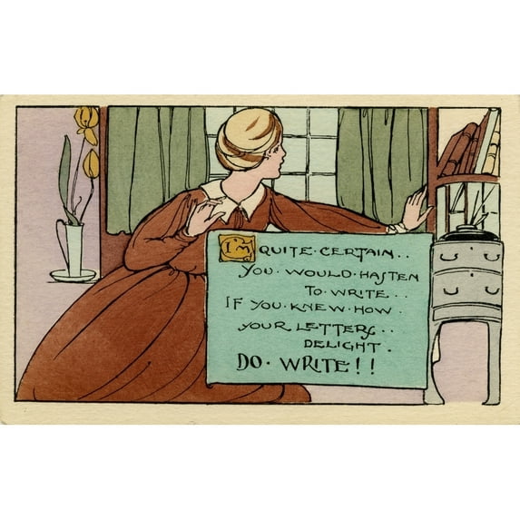 I'M Quite Certain You Would Hasten To Write Print By Mary Evans Picture Librarypeter & Dawn Cope Collection