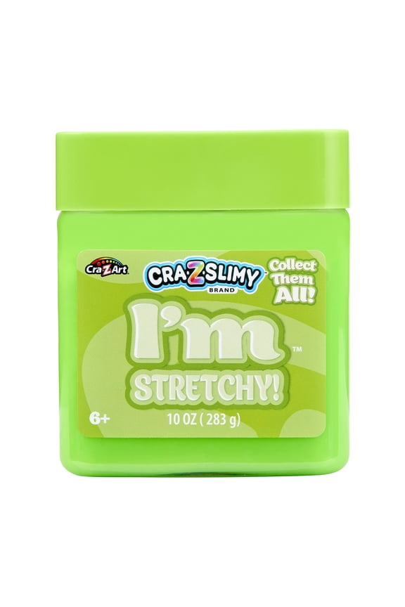 Cra-Z-Slimy - I'm Stretchy Neon Green Slime - 10 oz Jar