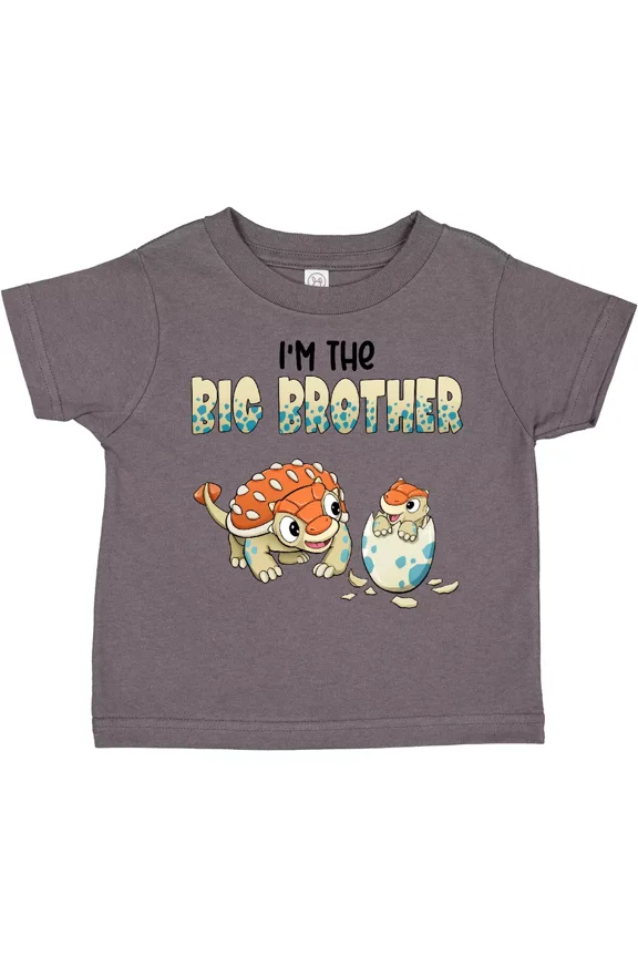 I'M The Big Brother Ankylosaurus Bros Toddler T-Shirt Dinosaurs Bro Baby Clothing, Cute Baby Shirt, TODDLER SHORT SLEEVE TEE BELLA CANVAS 3001T