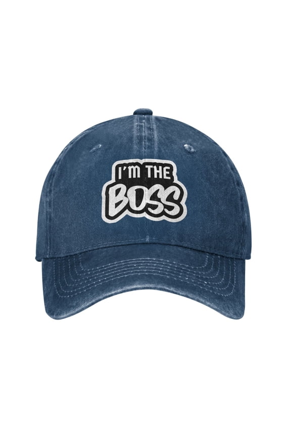 I'M The Boss Logo Adult Adjustable Classic Washed Casquette Cap Hat Baseball Cap For Man For Woman