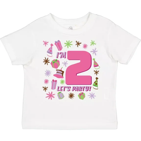 I'M Two, Let'S Party!- 2Nd Birthday Toddler T-Shirt Girl Boy Party 2 Baby Clothing, Cute Baby Shirt, TODDLER SHORT SLEEVE TEE BELLA CANVAS 3001T