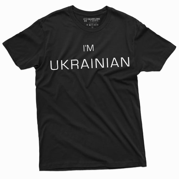 I'M Ukrainian T-Shirt President Zelenskyy Ukraine Support Tee Shirt Mens Tee Shirt (Medium Black)