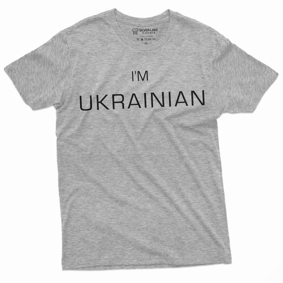 I'M Ukrainian T-Shirt President Zelenskyy Ukraine Support Tee Shirt Mens Tee Shirt (Small Grey)