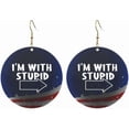 thumbnail image 1 of I'M With Stupid Latest Round Acrylic Earrings Lightweight Diverse For All Occasions[r870], 1 of 2