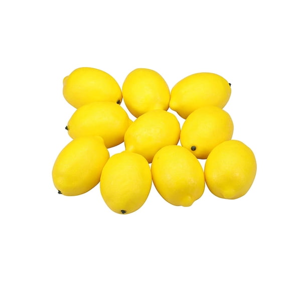 I-MART 12 Pcs Fake Lemon, Fake Fruit Decoration, Faux Foods Lifelike Yellow Lemons Home Dcor Kitchen Table Photography Prop