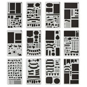 I-MART DIY Bullet Journal Stencil Set, 4.25 Alphanumeric Characters, Plastic Art Stencil and Template, 12 Count