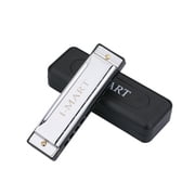 I-MART Key of C Harmonica, 10 Hole Easy to Play Harmonica for Beginners, Adults & Kids, Silver with Case (Harmonica, Key of C Harmonica, Beginner Harmonica)