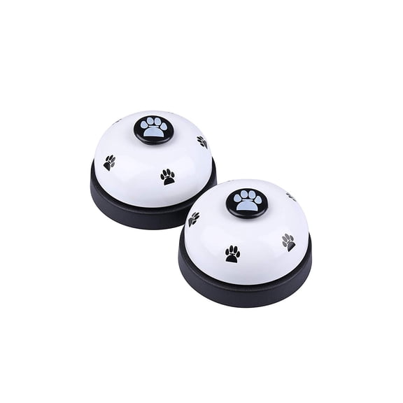I-MART Pet Doorbell Communication Device Mounted Paw Bell with 2 Receivers, Silver (2 Pack)