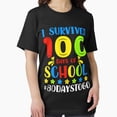 thumbnail image 1 of I Made It Through 100 Days 80 Days To Go Teacher Survival Tee Unisex T-Shirt, up to Size 5XL, 1 of 2