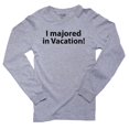 thumbnail image 1 of I Majored In Vacation - College Academic Major Men's Long Sleeve Grey T-Shirt, 1 of 2