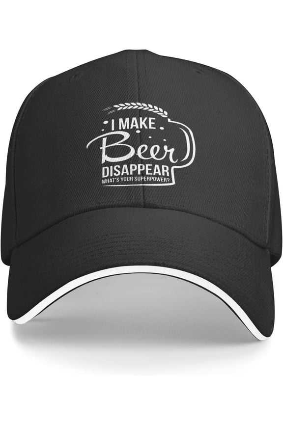 I Make Beer Disappear Trucker Hat Baseball Cap Funny Outdoor Travel Dad Caps