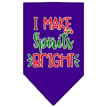 Christmas Pet and Dog Bandana Screen Printed, "I Make Spirits Bright"