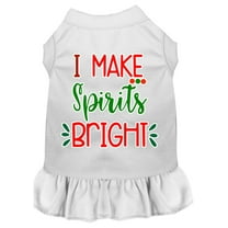 Christmas Pet Dog  Cat Dress Screen Printed, "I Make Spirits Bright"
