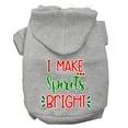 thumbnail image 1 of Mirage Pet I Make Spirits Bright Screen Print Dog Hoodie Grey XS, 1 of 10