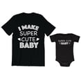 thumbnail image 1 of I Make Super Cute Baby Men's T-Shirt Funny Matching Tee Super Cute Baby Bodysuit Kids Toddler Shirt, 1 of 3