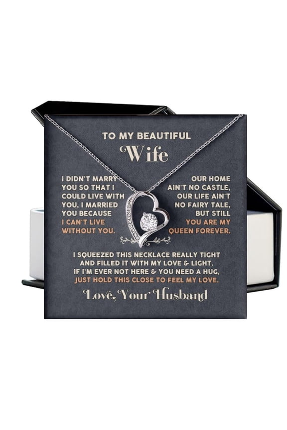 I Didn'T Marry You So I Could Be With You To My Amazing Wife Necklace, Anniversary Necklace For Her, Wife, Best Wife Heart Necklace, Wife Birthday #1698, Gold Forever Love Necklace