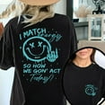 thumbnail image 1 of I Match Energy Graphic Tees Sassy Snarky Print T Shirts Retro Sarcastic Design Pattern Tops Short Sleeve Shirts Black,S, 1 of 6