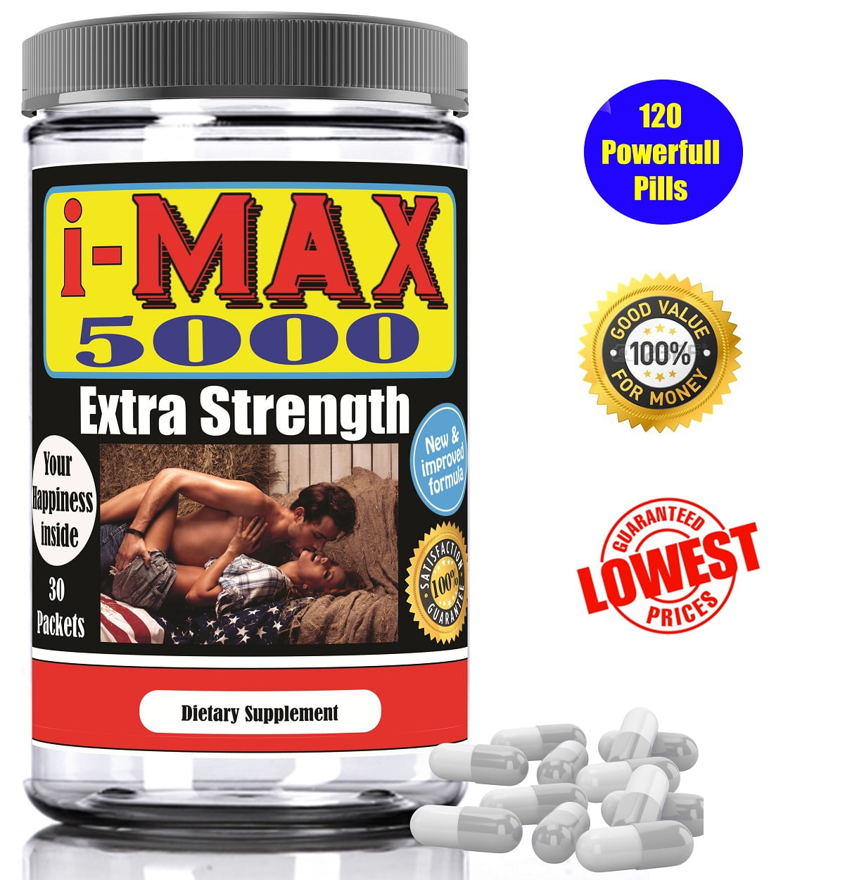 IMaxx 5000 Testosterone Booster Supplement for Men, Male Enhancing