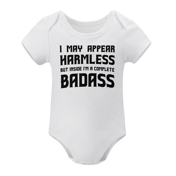 I May Appear Harmless - Baby Clothes - Funny Newborn Bodysuit Outfits for Boys And Girls White-style-1 12months