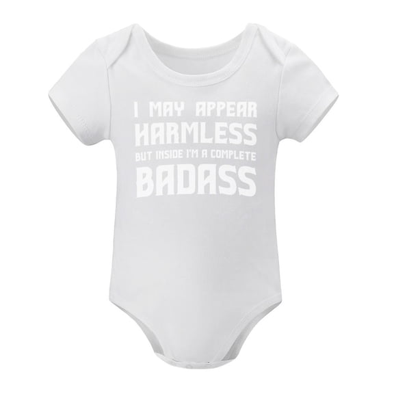 I May Appear Harmless - Baby Clothes - Funny Newborn Bodysuit Outfits for Boys And Girls White-style 12months