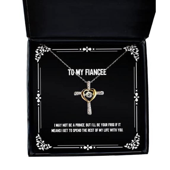 I May not be a Prince, but I'll be Your Frog if it Means I get. Fiancee Cross Dancing Necklace, Epic Fiancee Gifts, Jewelry for, Funny Jewelry Gift Ideas, Unique Funny Jewelry Gifts, Handmade Funny