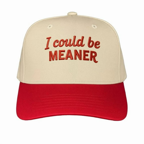 I Could Be Meaner Trucker Hat, Funny Embroidered Baseball Cap with Bold Statement for Men and Women, Adjustable Snapback for Casual Wear, Parties, and Street Style