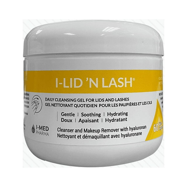 I-Med Pharma I-Lid 'N Lash | Daily Cleansing Gel for Lids and Lashes (60 Wipes) (I-Lid 'N Lash)