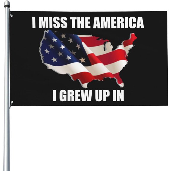 I Miss The America I Grew Up In American Flag Map Premium 3x5ft Outdoor Decorative Flag - Vibrant Colors, Windproof & Water-Resistant - Ideal For Garden And Events