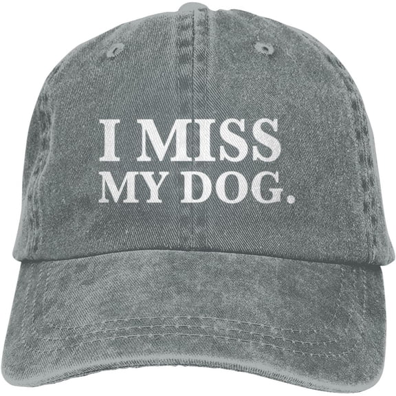 I Miss My Dog Lover Dog Mom Gift Black Cowboy Hat Men's Women's Baseball Cap Washed Vintage Funny Dad Hat