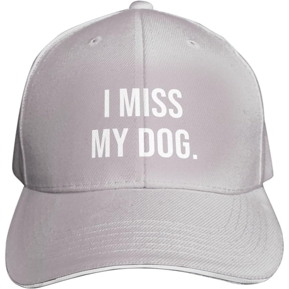I Miss My Dog Trucker Hat Black Adjustable Baseball Cap Funny Sandwich Hats for Men Women