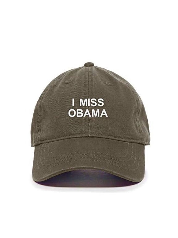 I Miss Obama Baseball Cap Embroidered Cotton Adjustable Dad Hat Olive