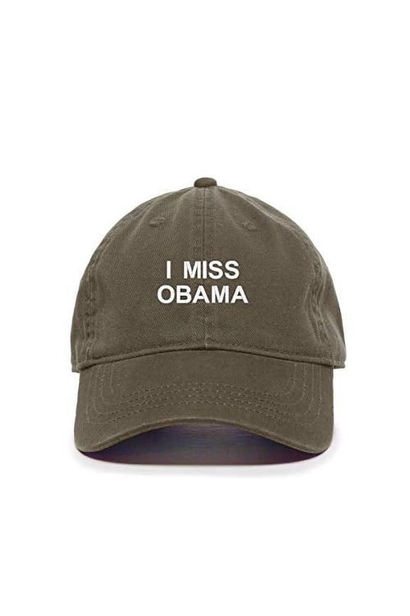 I Miss Obama Baseball Cap Embroidered Cotton Adjustable Dad Hat Olive