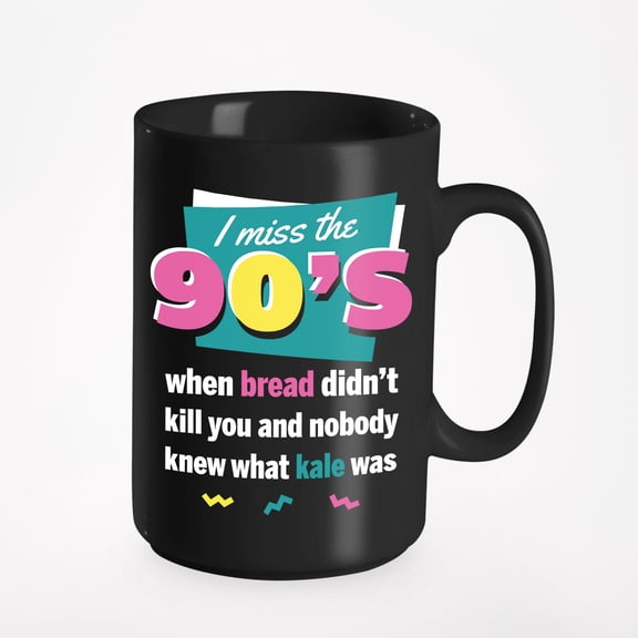 I Miss the 90's Funny, Black 15oz Ceramic Mug