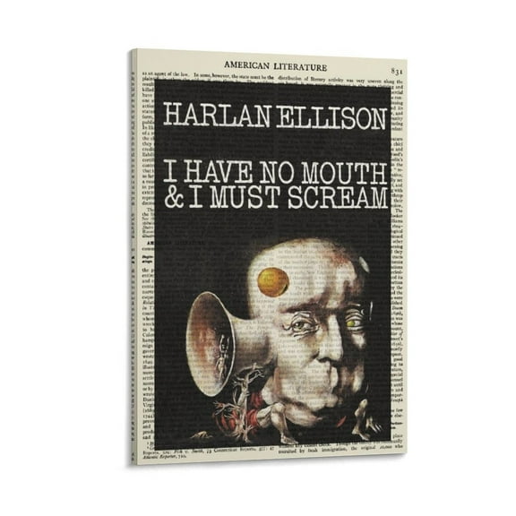 I Have No Mouth, And I Must Scream By Harlan Ellison Book Cover Posters for Room Aesthetic And Decor Poster For Bedroom Kitchen Bathroom Living Room Office Decor